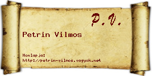 Petrin Vilmos névjegykártya